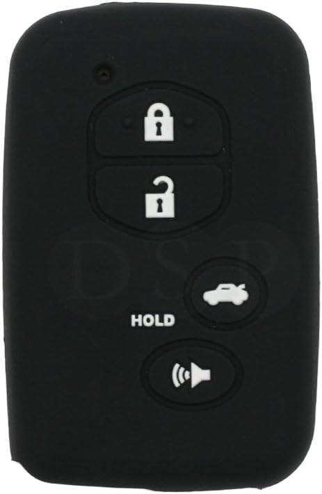 BROVACS Silicone Cover Protector Case Holder Skin Jacket Compatible with TOYOTA Avalon RAV4 Camry Venza Prius 4 Button Smart Remote Key Fob CV2405 Black - Image 3