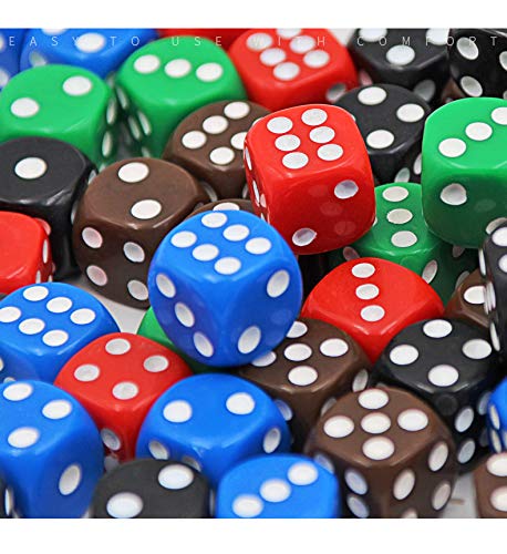 image for ialnai 50 Pack Translucent & Solid 6-Sided Game Dice 5 Sets of Vintage