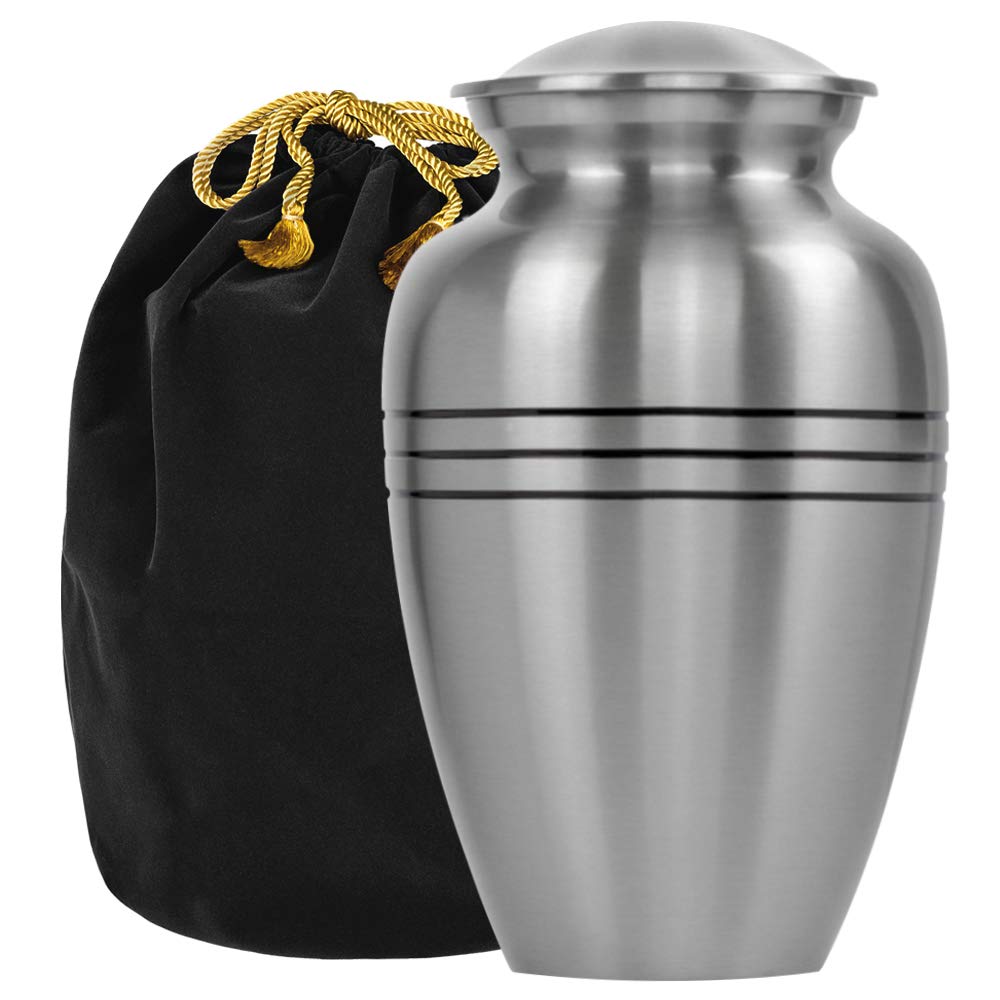 Trupoint Memorials Cremation Urns for Human Ashes - Decorative Urns, Urns for Human Ashes Female & Male, Urns for Ashes Adult Female, Funeral Urns - Pewter, Large