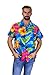 V.H.O. Funky Hawaiian Shirt, Shortsleeve, Bigflower, lightblue, L