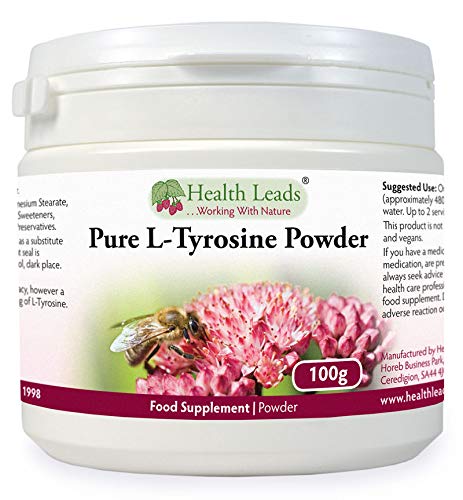 Pure L-Tyrosine Powder 100g, Pharmaceutical Grade, Amino Acids The Building Blocks of Life, Sports & Active Nutrition from Health Leads UK