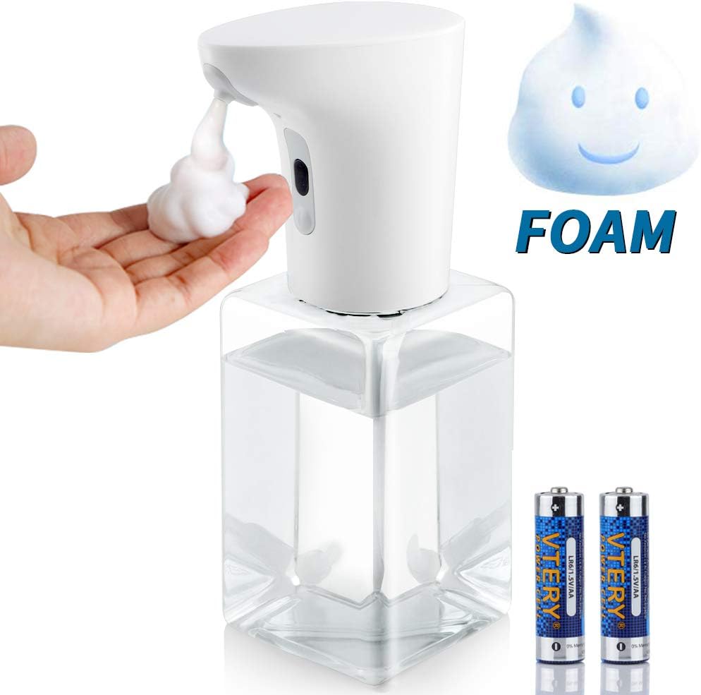 Soap Dispenser, Touchless Foaming Soap Dispenser Infrared Motion Sensor, Hand Free Countertop Soap Dispensers, Battery Operated, Xmas Gift Automatic Soap Pump for Bathroom Kitchen, 450ml: Home & Kitchen