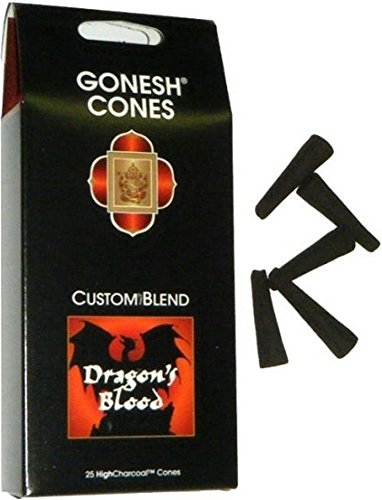 Gonesh Cone Incense Dragon's Blood - Custom Blend Black Package