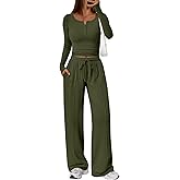 Trendy Queen 2 Piece Matching Lounge Sets for Women Fall Fashion Outfits 2026 Two Piece Travel Sweatsuits Clothes