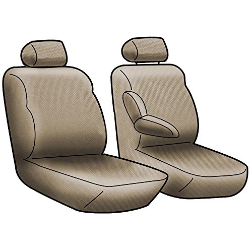 Coverking Custom Fit Front 50/50 Bucket Seat Cover for Select Mercedes-Benz 380SL Models - Spacermesh Solid (Black)