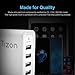 4-port USB Fast Wall Charger (40Watt) w/I+power High speed chip& foldable travel plug, Tizon Voyage for iPhone X, 8/8Plus, 7/7Plus, iPad Pro/Air 2, iPad mini 3,Samsung S8/S7/Edge/Plus&more