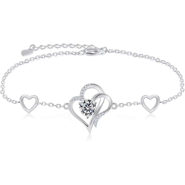 Pulsera De Plata 925 Con Dije De Corazón E Inicial - Personalizable, Regalo Para Ella En San Valentín O Cumpleaños