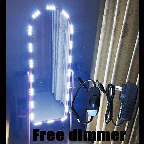 Mirror LED Light For Cosmetic Makeup Vanity Mirror Lighted White with Dimmer 5ft 10ft (10 ft light)