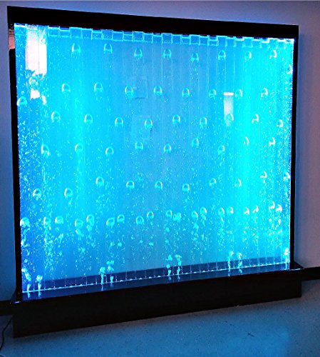 Fountain Bubble Wall Display Panel 79 Inches Square Free Standing Multi Color LED Light Restaurant Bar Club Salon Entry Foyer Model P52