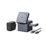 MagSafe Charger Stand, Anker 3-in-1 Cube with MagSafe, 15W Max Fast Charging Stand, Foldable Wireless Charger for iPhone 15/1