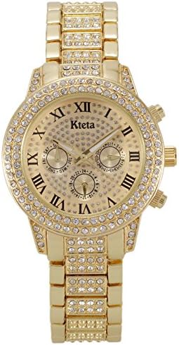 Kteta Women's Watch Crystal Gold Bracelet Quartz Wristwatches