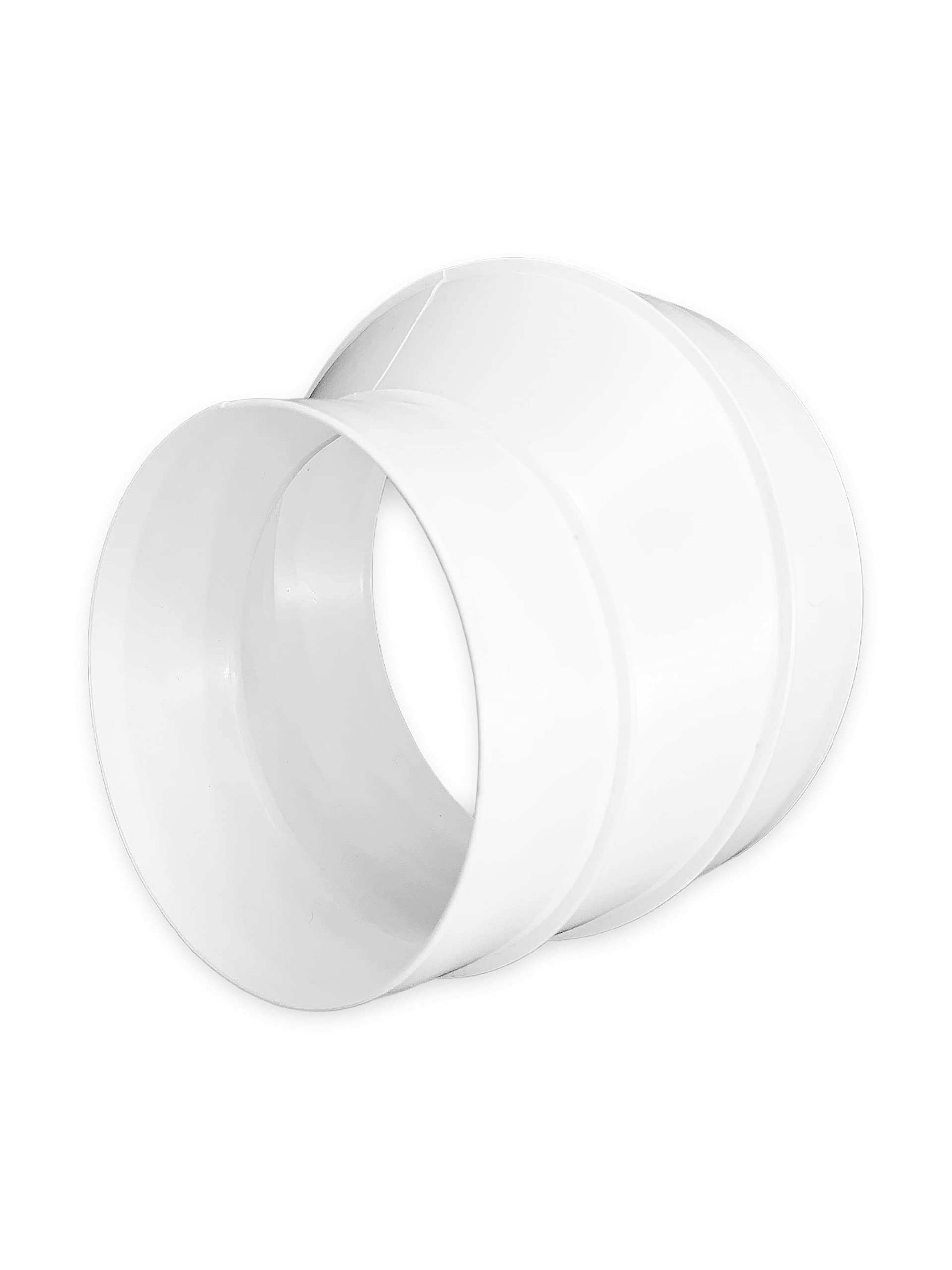 H&C VENT Duct Reducer │ Ducting Pipe Connector for Ventilation │ Air Vent Transition 100 to 125 mm / 4 to 5 inch Diameter │ Round PVC Hose Joint Adaptor │ Extractor Fan Exhaust Conditioner Air Con AC