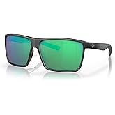 Costa Man Sunglasses Matte Smoke Crystal Frame, Green Mirror Lenses, 63MM