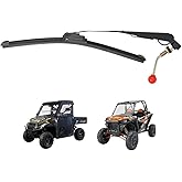 KEMIMOTO UTV Manual Wiper Hand Operated Windshield Wiper Kit with 16" Rubber Blade Compatible with Polaris Ranger 570 800 900