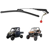 KEMIMOTO UTV Manual Wiper Hand Operated Windshield Wiper Kit with 16" Rubber Blade Compatible with Polaris Ranger 570 800 900