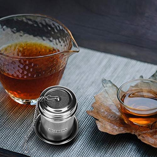 Gifbera Loose Leaf Tea Ball Infuser & Cooking Strainer 2 Pack Set, Stainless Steel Extra Fine Mesh Tea Infuser Diffuser with Chain Hook for Brewing Loose Leaf Tea, Spices & Seasonings