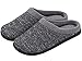 HomeTop Men's Comfort Breathable Moisture-Wicking Spring Summer Slip On Memory Foam House Slippers Shoes Indoor/Outdoor (11-12 D(M) US, Gray)