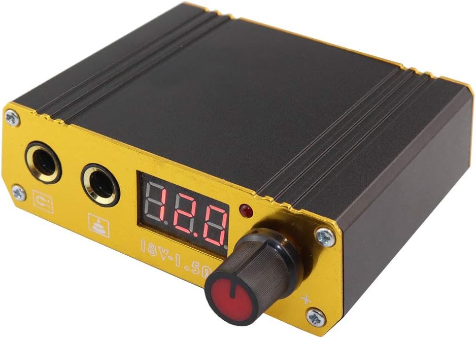 Audersigt LCD Tattoo Power Supply Tattoo Machine Gun Power Supply Foot Pedal Clip Cord Tattoo Kit(UK Plug) - Image 4
