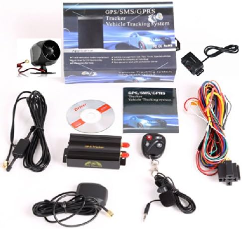 TK103B+remote control+shake sensor+siren GPS SMS GPRS tracker google maps real time tracking system
