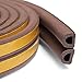 Loobani Self Adhesive EPDM Doors and Windows Draught Excluder Foam Seal Strip Soundproofing Collision Avoidance Rubber Weatherstrip 3/8-Inch x 1/4-Inch x 2.5-Meters, 2 Seals(Coffee)