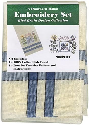 Dunroven House Simplify Bird Brain Design Collection Embroidery Set, 20 by 28"