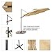 C-Hopetree 10' LED Lighted Cantilever Offset Hanging Market Umbrella with Tilt and Solar Lights for Large Outdoor Balcony or Terrace, Beige