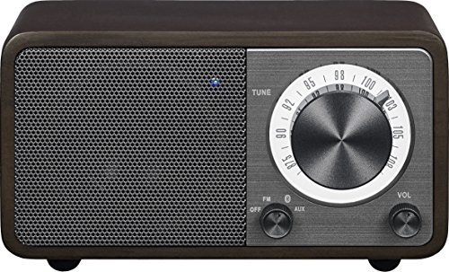 Sangean WR-7DK Wood Cabinet Mini Bluetooth Speaker with FM Radio Tuner and Aux-in Dark Cherry/Wood (Certified Refurbished)