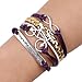 Ularmo Jewelry Mens Womens Leather Bracelet Vintage Charm Bangle Adjustable Strap