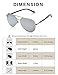 LUENX Aviator Sunglasses Mens Womens Polarized Mirror - Silver Lens Silver Metal Frame 60mm - UV 400 Protection with Case