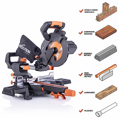 Evolution Power Tools R185SMS+ Sliding Miter Saw with Multi-Material Cutting, 45 Degree photo 11