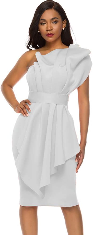 Women's Tube Top Dresses Off The Shoulder Asymmetrical Pleated Party Bodycon Dress