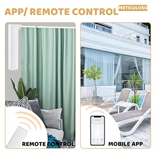 WIFI Electric Curtain Track Motorized Curtain Rod Compatible with Alexa