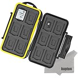 Kupton K020 Water-resistant Memory Card Case Shockproof Carrying Case Protector Box: 24 Slots for 12 Piece SDHC / SDXC Cards and 12 Micro SD Cards