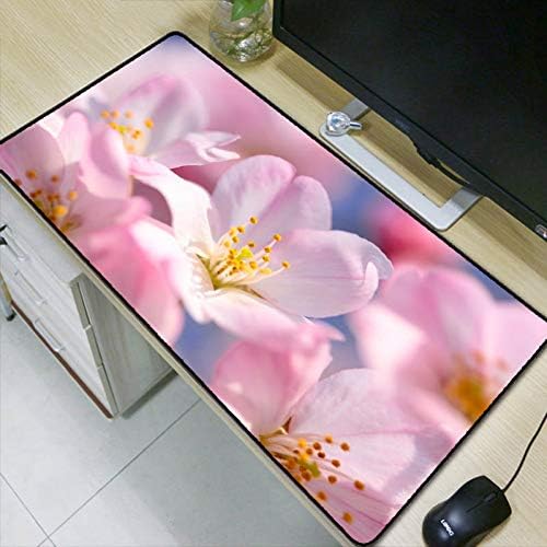 Kaidanba Beautiful Pink Sakura Large Flower Mouse pad for Office and Home Quickly Notebook Computer Table Pad Keyboard Mouse Pad,300X700X2MM