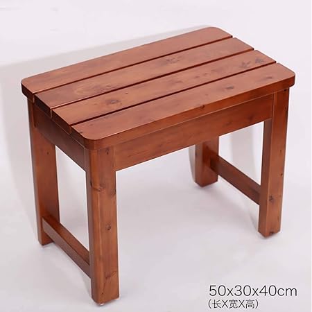 Tabouret De Salle De Bain En Bois Massif Naturel Petit Banc En Bois Pedale De Chevet Impermeable Anti Corrosion Tabouret Bas Banc Haut Banc 50 30 40cm Couleur A Amazon Fr