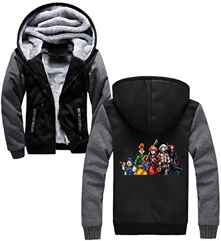 Kingdom Hearts Zipper Sweatshirts Hooded Sweatshirt Leisure Hoodie Men's Cardigan Plus Velvet