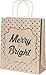 Kraft Holiday Gift Bags, foil hot-Stamp Designs, 12 Large Bags in Assorted Christmas Prints (Multi-Colored)