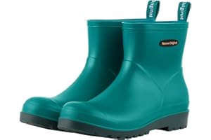 planone Short Rain Boots Women Fashion Waterproof Chelsea Boots for Women Matte Outdoor Garden Shoes Ankle Muck Boots for Ladies Non Slip Work Shoes Rubber Boots with Premium Comfort Insole