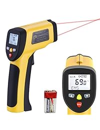 lurico Digital doble láser termómetro de infrarrojos sin contacto termómetro de infrarrojos ( 58 °F ~ 1202 °F  50 oC ~ 650 OC)   precisa superficie Digital termómetro de infrarrojos ht 817, TL TOOL, 9.00 volts