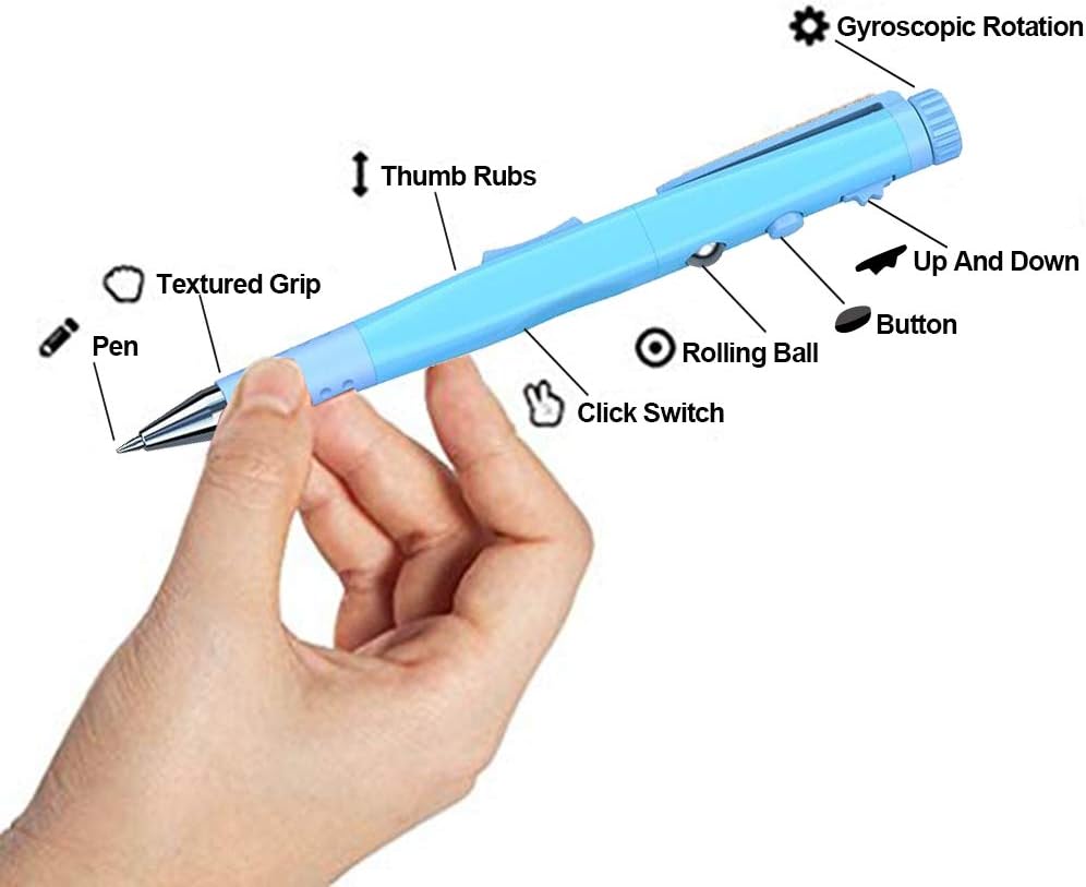 Femate A1 StressRelief Fidget Pen, 2Pack Ballpoint Pens with Spinner
