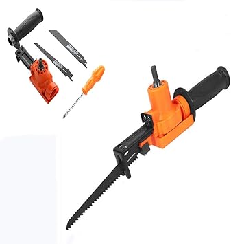 Amazon Domo レシプロソー 電気のこぎり ポータブル 多機能 木工チェーンソー 往復鋸キットセット 切削工具 取り付け簡単 電動ドリルに取り付け 家庭用セイバーソー 電動ドリル改造電動ソー 電動レシプロソー レシプロソー