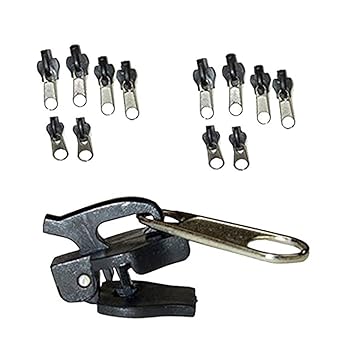 Hemore 2 Set Universal Instant Fix Reißverschluss Reparatur Ersatz Reißverschluss Schieber Zähne Rescue DIY Werkzeug schwarz DIY Garten Handwerkzeuge