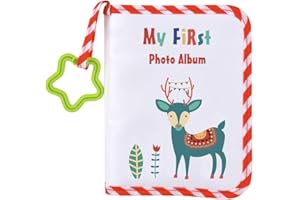 ZUYYON Baby Photo Album Baby Memory Book, Soft Cloth Photo Book First Year Memory Album Shower Gift for Newborn Toddler & Kids, Holds 4x6 Inch Photos (Elk)