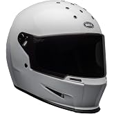 BELL Eliminator Full-Face Motorcycle Helmet - White, Medium | Retro full face motorcycle helmet with lightweight fiberglass composite shell, eyewear pockets, ProVision anti-fog shield
