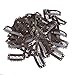 SWACC 100 Pcs U Shape Metailic Snap Clips ins for Hair Extension Hairpiece DIY Snap-Comb Wig Clips with Rubber (Brown, General U Shape 6 Holes)