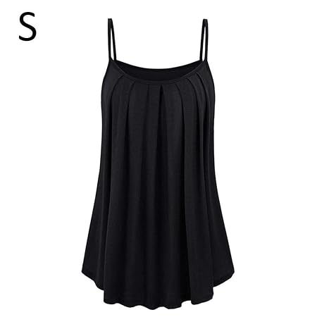 Oberteile T-Shirt Damen Sommer Camisole/Lose Ärmellos Einfarbig Chiffon Bluse, Elegant Festliche Casual Tunika Blusen