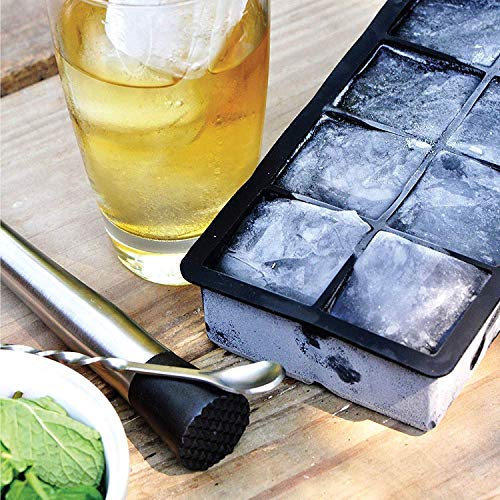 Arctic Chill Silicone 2 Inch Large Ice Cube Trays w Lids, Old Fashioned