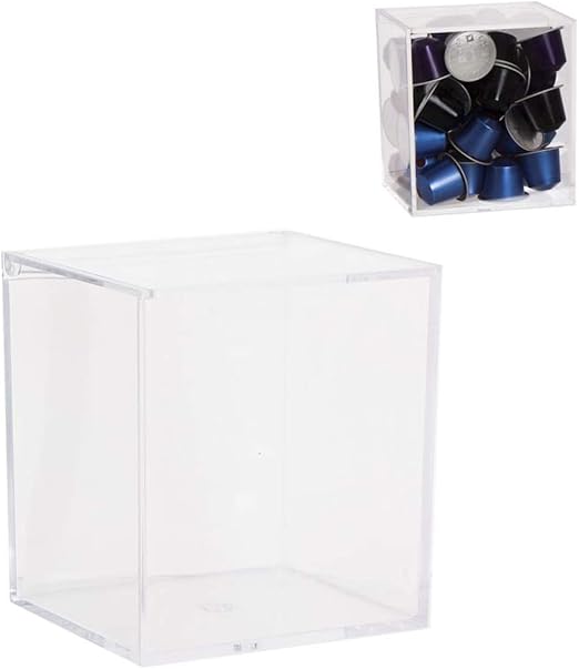Deco Line - Caja para 40 cápsulas Nespresso (cristal acrílico, 13 cm): Amazon.es: Hogar