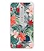 Nokia 6.1 Case, Nokia 6 2018 Case, BAISRKE Slim Shockproof Clear Floral Pattern Soft Flexible TPU Back Cover for Nokia 6.1 2018 [Palm Tree Leaves]