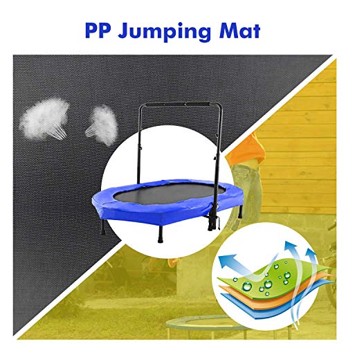 Hurbo 40-Inch Fitness Exercise Trampoline Foldable Rebounder Trampoline Indoor Mini Trampoline for Adults or Kids Max. Load 135KG Stretch Jump Mat (Blue) - Thumbnail 3